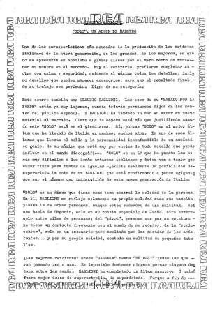 Foglio Interno RCA